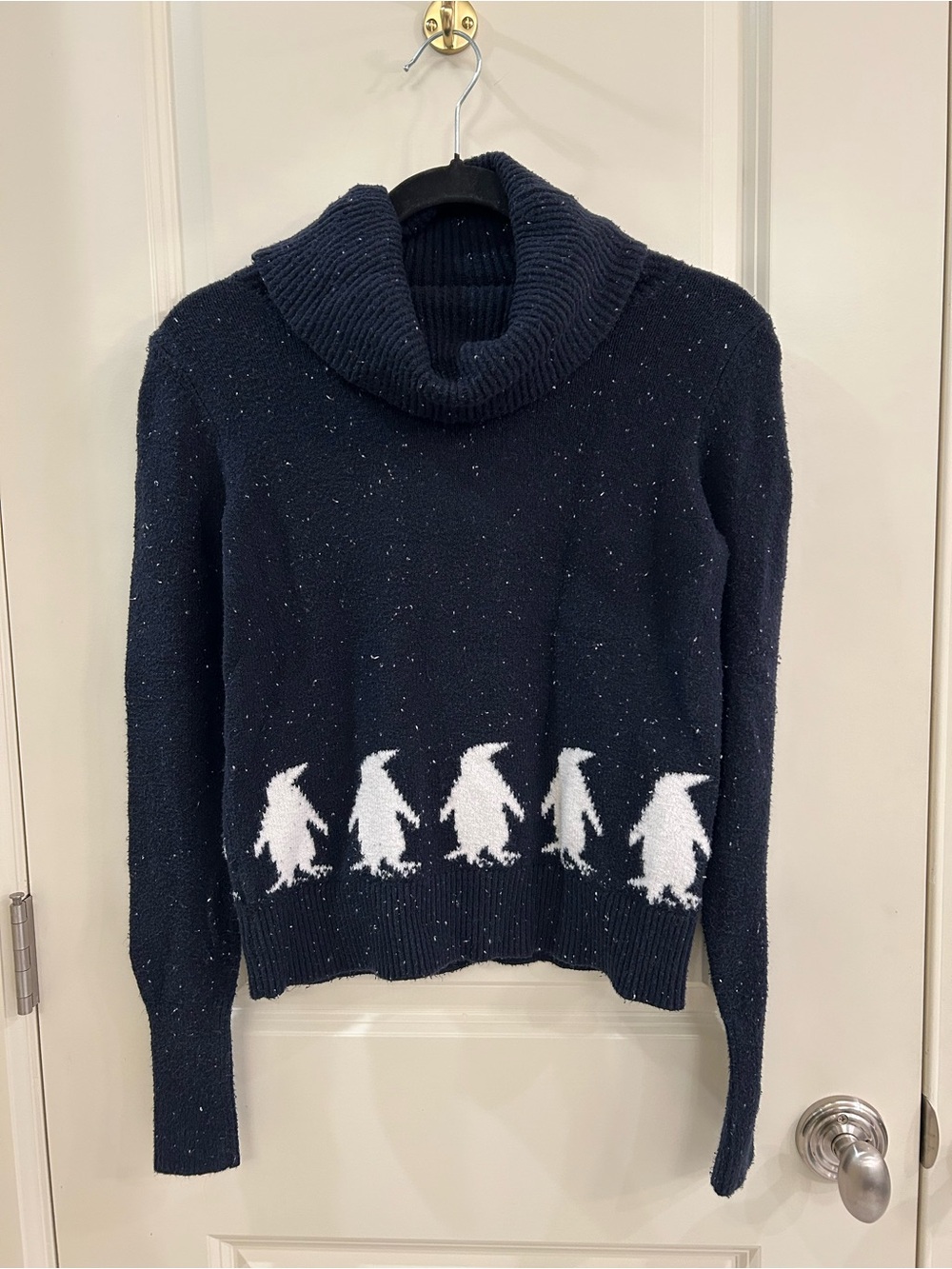 LOFT Navy Penguin Sweater XXS